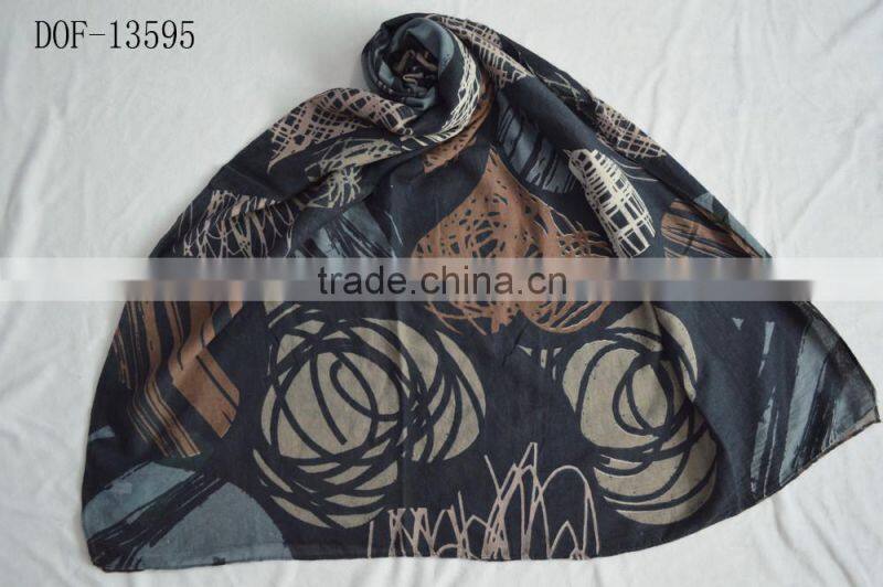 Fashion new coming 100%rayon ladies print heart latest scarf