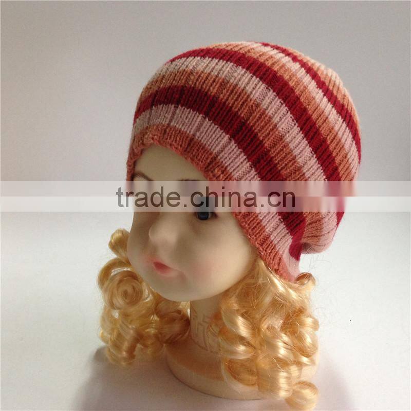 new acrylic lovely girl's knitted kids baby hats factory
