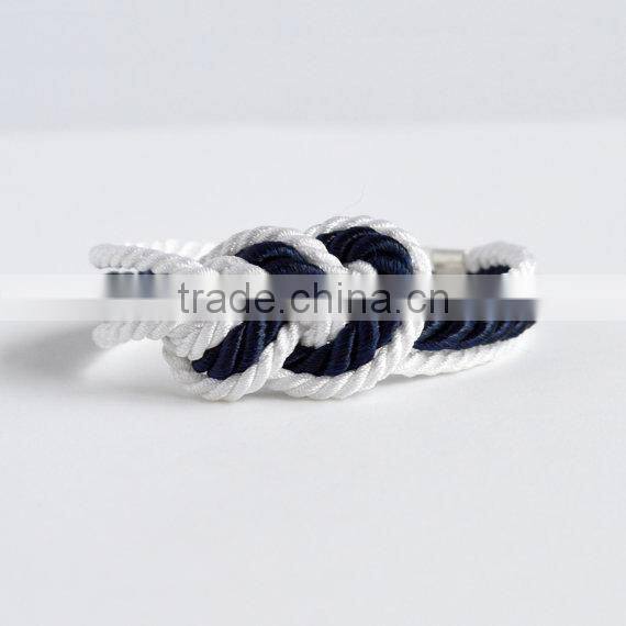 turquoise forever knot leather rope bracelet with custom charm Sailor knot Bracelet nautical friendship leather rope bracelet