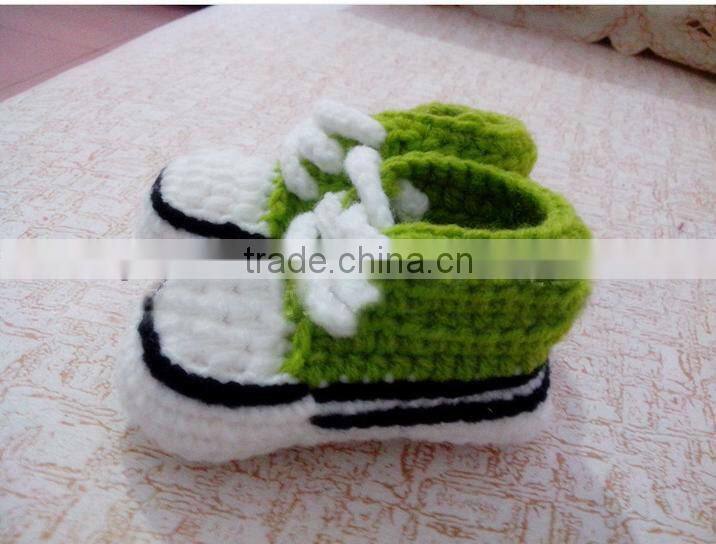 Hand Crochet Baby Shoes With Latchet Fashion Toddlers Infant Winter Knitted Shoes