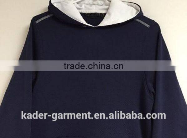 Unisex Pullover Hooded Sweatshirt Dark Blue Hoodie with Pocket