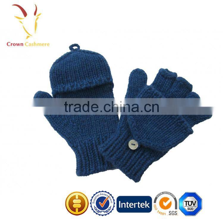 Winter Cashmere Cotton Knitted Fingerless Hand Gloves Mitten