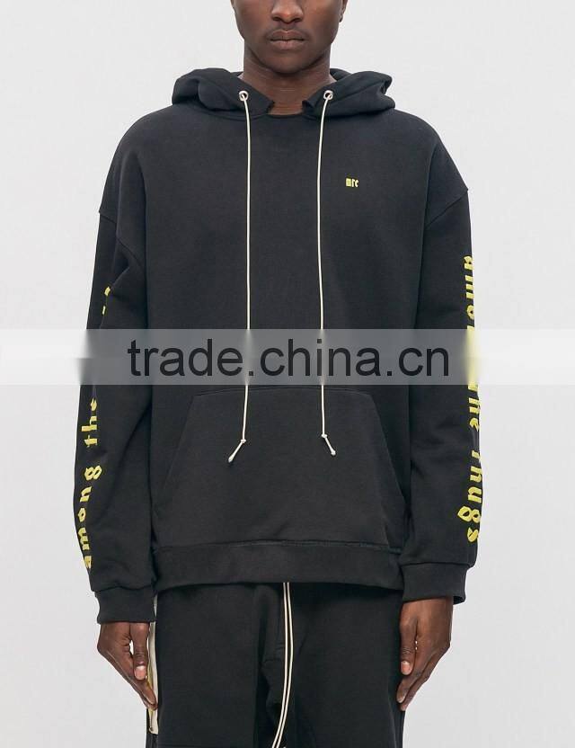 2017 custom mens lightweight cotton print oversized sweatshirt