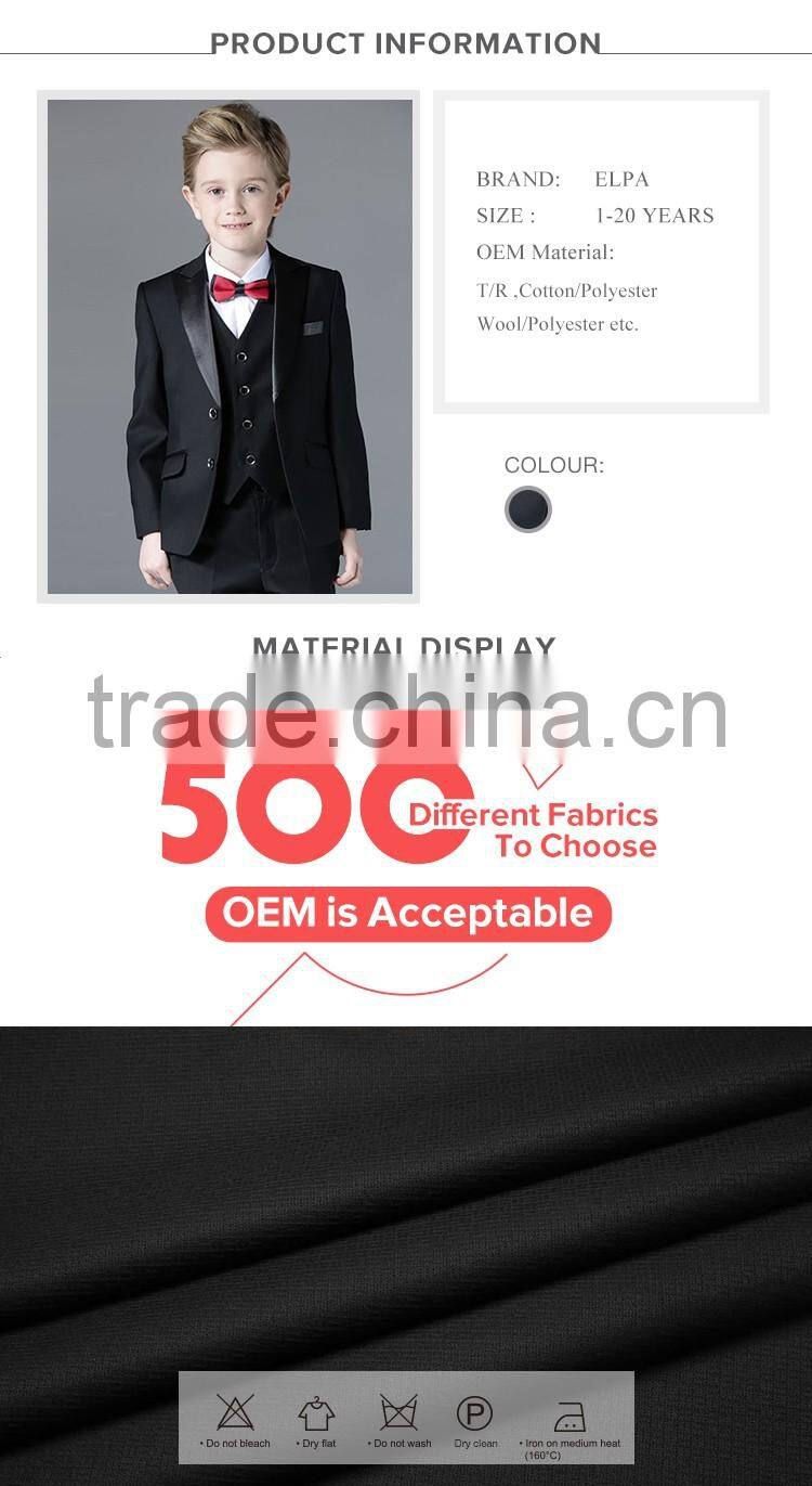 ELPA NXB0042 fancy designer 3 piece wholesale black kids suit