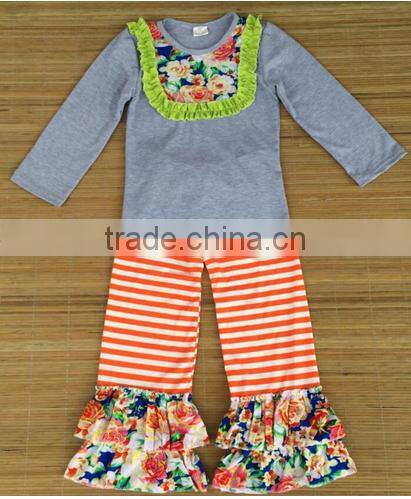 Boya new arrive autumn and winter New kids clothes girl baby long sleeve cotton flower casual suits baby clothing wholesale