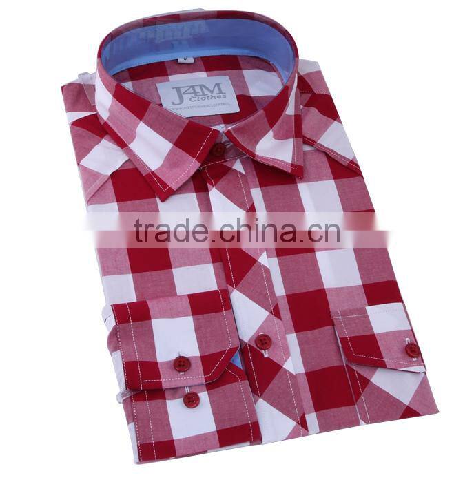 latest new fashion design big checked men dress shirt