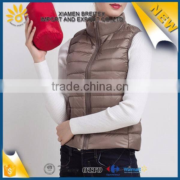 New design winter lightweight women sleeveless western down jackets