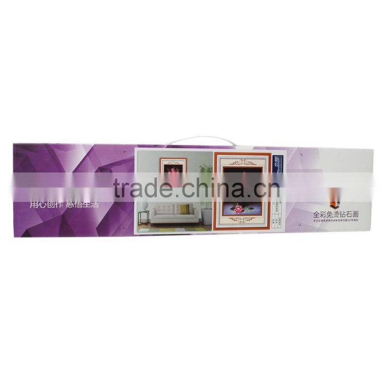 Pink Flower Pattern Embroidery Diamond &Rhinestone Painting DIY Kit Cross Stitch For Living Room 50cmx12cm