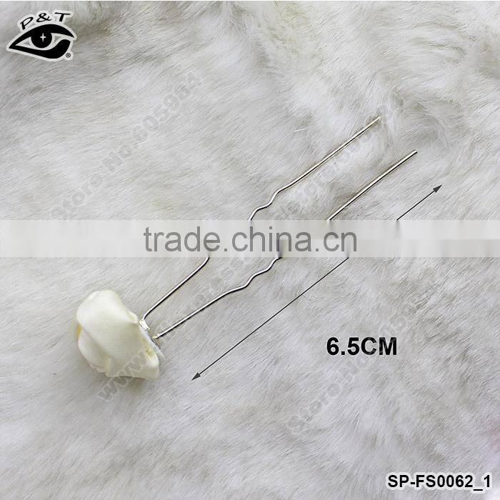 Fabric Flower Design Hairclip White Bridal Hair Sticks Wedding&Party Hair Accessories