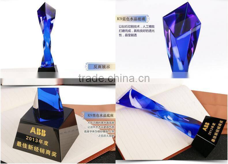 logo customized personalized china crystal glass souvenir trophy