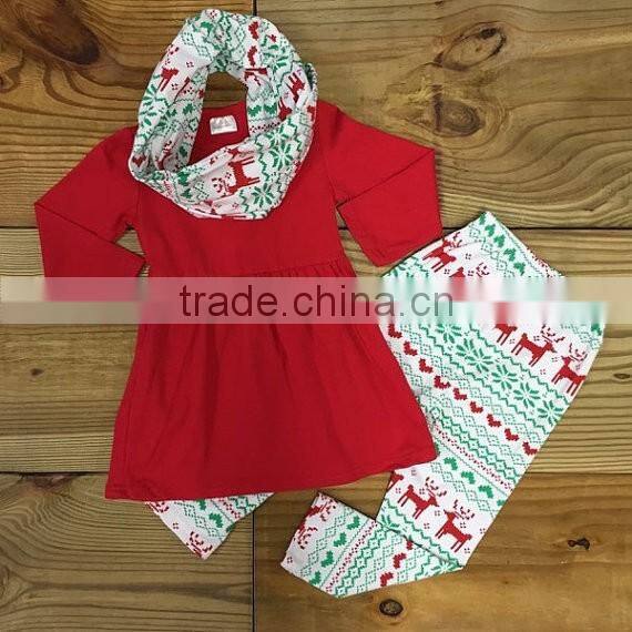 Christmas Reindeer Baby Girls Red Clothes Long Sleeve Cotton reindeer icing Pants Outfits boutique suit designs photo
