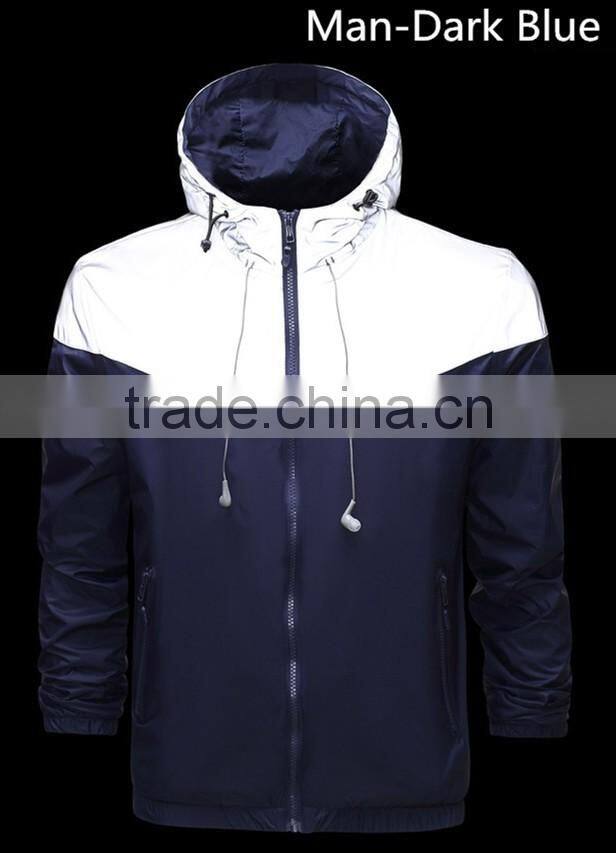 2016 Lightweight Reflective Pink Windbreaker Jacket Custom for men