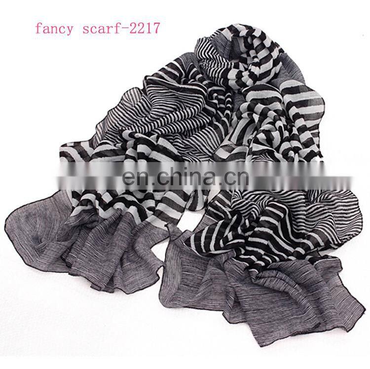 unique design factory outlet cotton stripe scarf