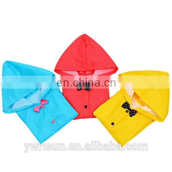 Hot Selling Girls Yellow Waterproof Raincoats Kids Nylon Custom Rain Coat
