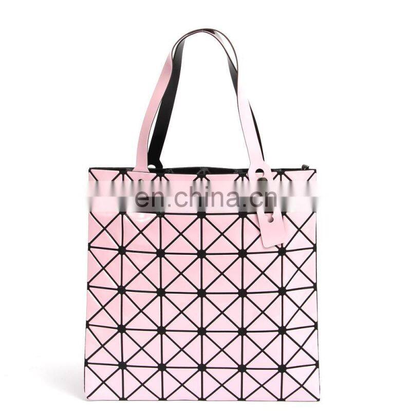 Laser Tote Bag Lady Geometry Plain Split Joint Shoulder Bags Women Sequins Handags