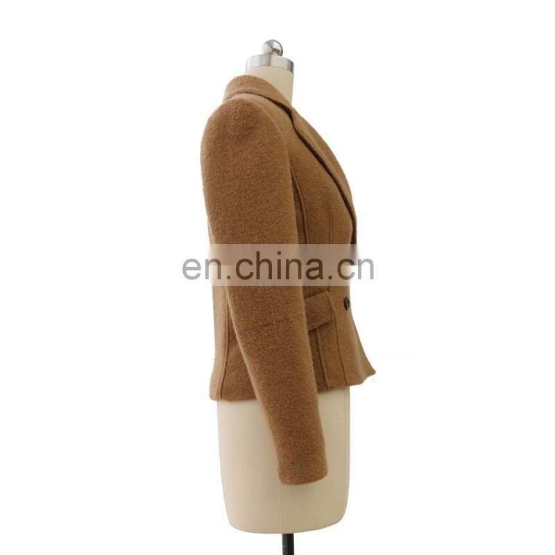 women soft high quality winter double breasted wool jacket