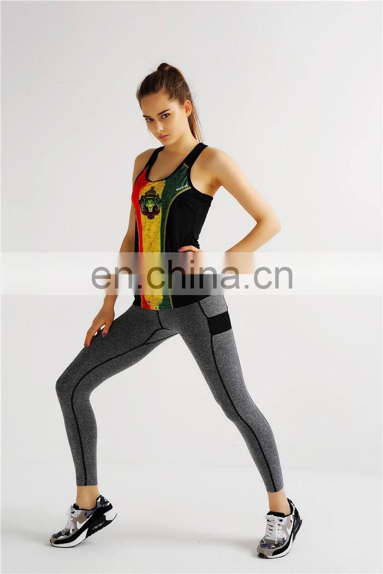 Lion Printing Women Dylan Sports Breathable Sexy Digital Printing Tank Top
