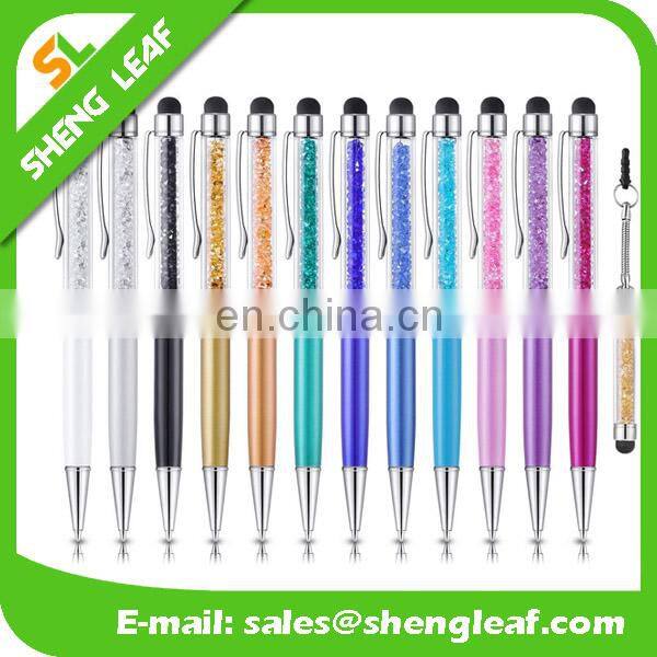 Crystal stylus touch pen with white highlighterwith plastic