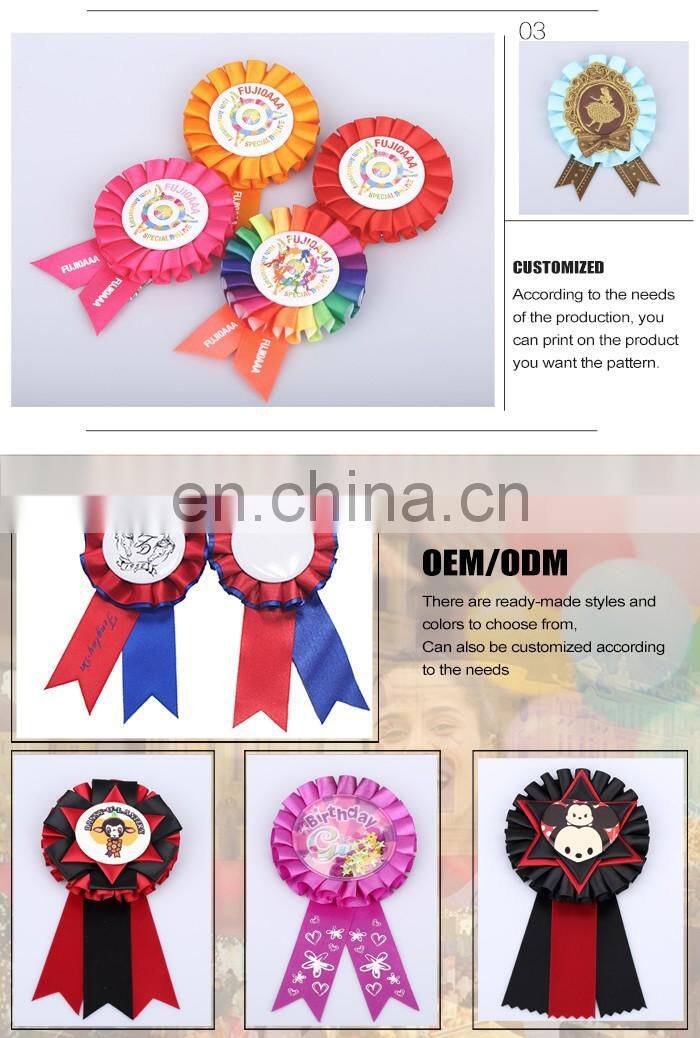 Wholesale handmade award ribbon rosette made in China
