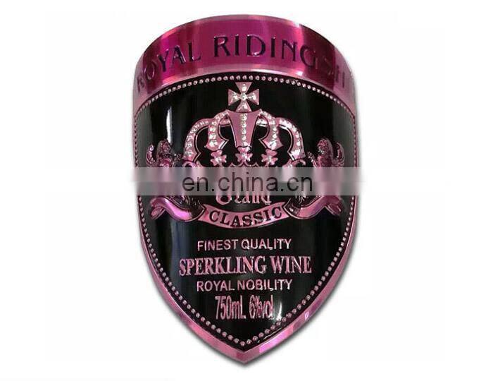 Custom Metal Wine Logo Adhesive Bottle Sticker Label