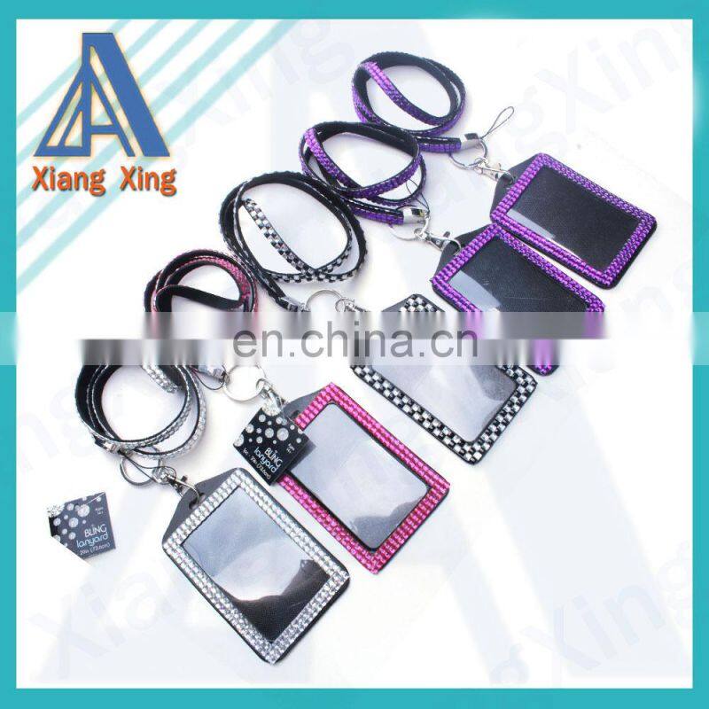High Quality Rhinestone Strap Lanyard Neck ID Badge Key Card Badge Phone Holder