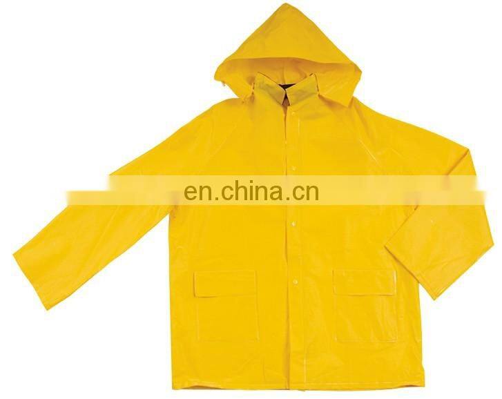 yellow pvc/polyester/pvc coverall festival raincoats waterproof coverall