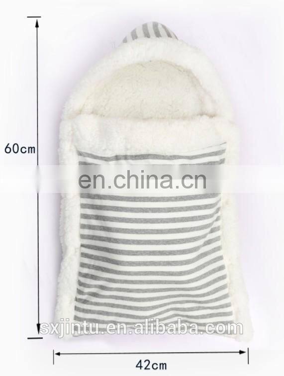 Amazon New 100%cotton and Sherpa  Newborn Baby Wrap  Infant Swaddle Blanket  Custom your logo