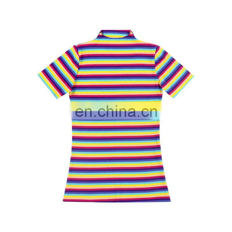 2019 Wholesale Fashionable Boutique Shirt Newest Serape Design T Shirt Girl Comfortable Ribbed Strip Toddler Shirt