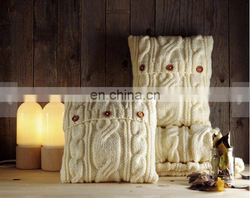 2019 New Design Decorative Plain Knitted Sofa Decorative Pillow Case
