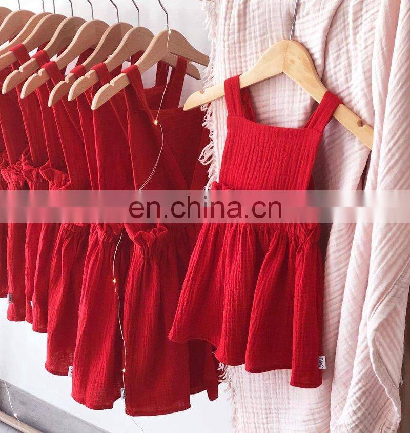 2019 summer Baby Girl line cotton dresses Hollow Dress Kids backless Cotton Dresses 4colors