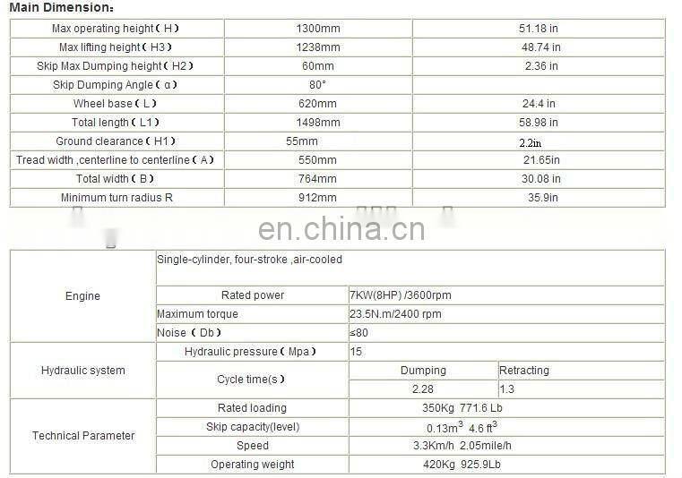 HYSOON FD350 mini track dumper