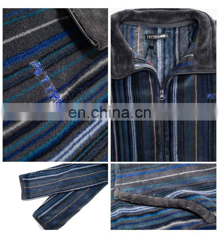 Home Sleepwear Loungewear Nightwear Classic Plain Striped Printed Coral Fleece Bathrobe Pyjamas Sets