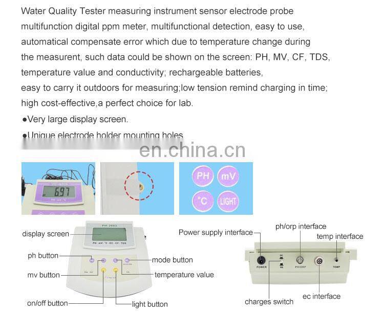 CE confirm Desktop Precision ph/orp/Lab Salinity Meter for water