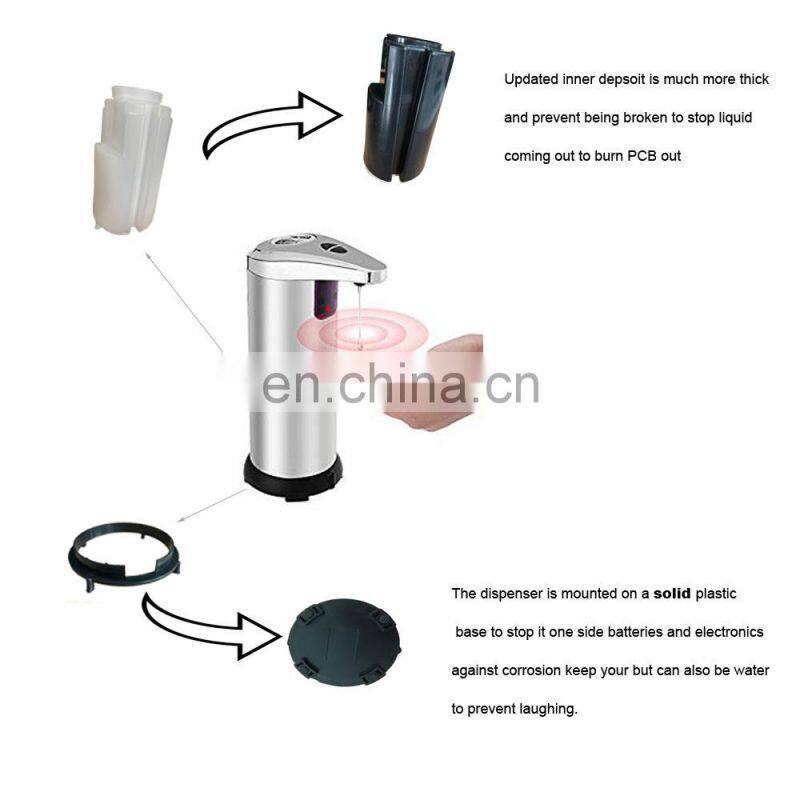 POWER stainless steel no touch portable fancy electric liquid bath automatic soap dispenser