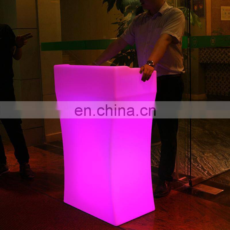 PE plastic led bar cube chairs,illuminated cube stool,plastic led cube seating