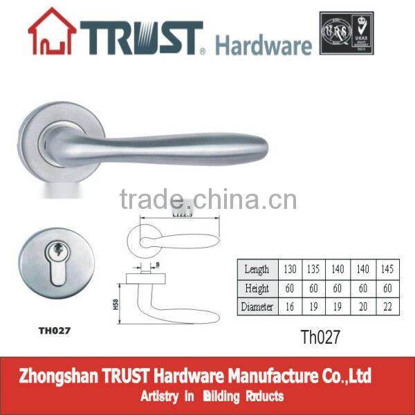 TH027:Stainless Steel Hollow Lever Door Handle with Escutcheon