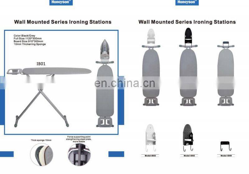 Anti-theft hotel ironing set iron with iron board hanger in cabinet