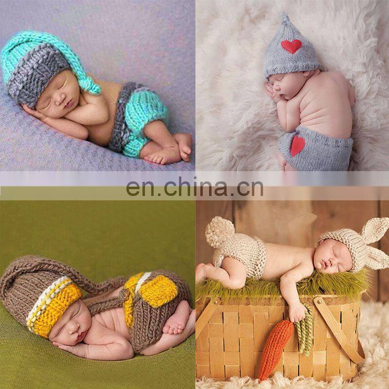 Newborn Baby Cute Crochet Knit Costume Prop Outfits Photo Photography Hat Props New born girls
