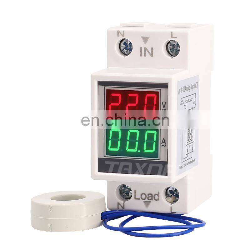 D37-2042 DIN Rail Digital Meter AC 80-300V 0-100A Ammeter Voltmeter Red Green LED Voltage Current Meter Multimeter