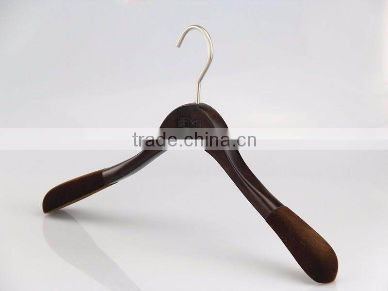 CY-660 top quality men suit hanger brown cloth wooden hanger for cloth