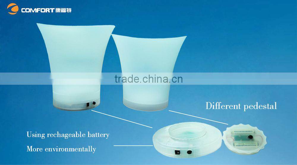 Competitive PP Plastic belvedere wine bucket LED Ice Bucket