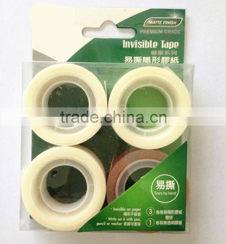 Invisible tape for write and magic tape removable