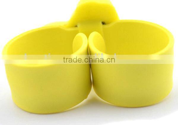 cute little yellow duck slap watch glass face quartz movt silicone stainless watch