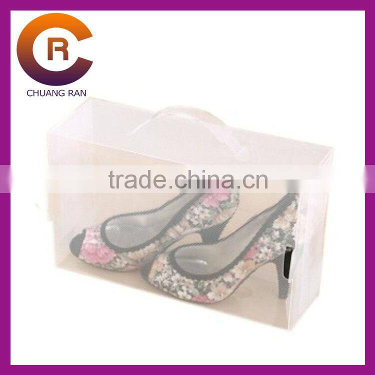 2014 cheap transparents clear custom printed shoe box