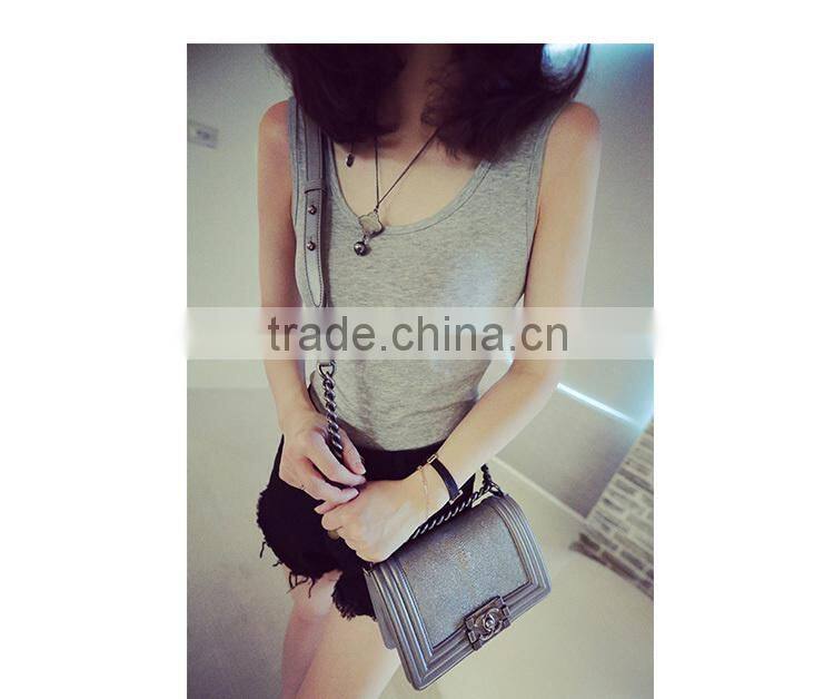 2015 summer ladies combed high quality tank top 100 cotton from garment manufactory
