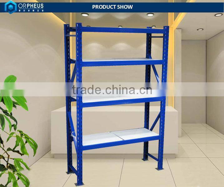 Clothing Factory Storage Rack Blue Warehouse Racking Storage Material and Garment Heavy duty Metal Shelf with 4 Tiers