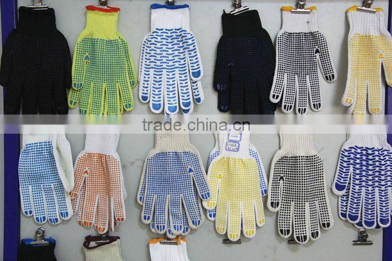 7gauge natural white 70g pvc dotted cotton glove