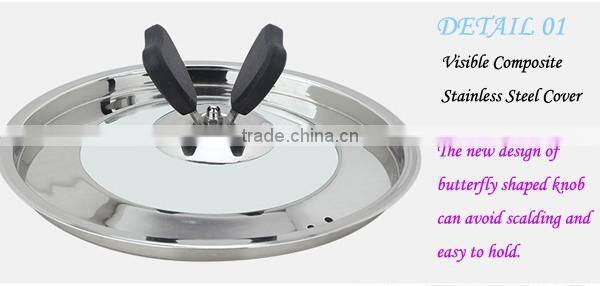 wholesale capsule bottom induction stainless steel cookware pot set