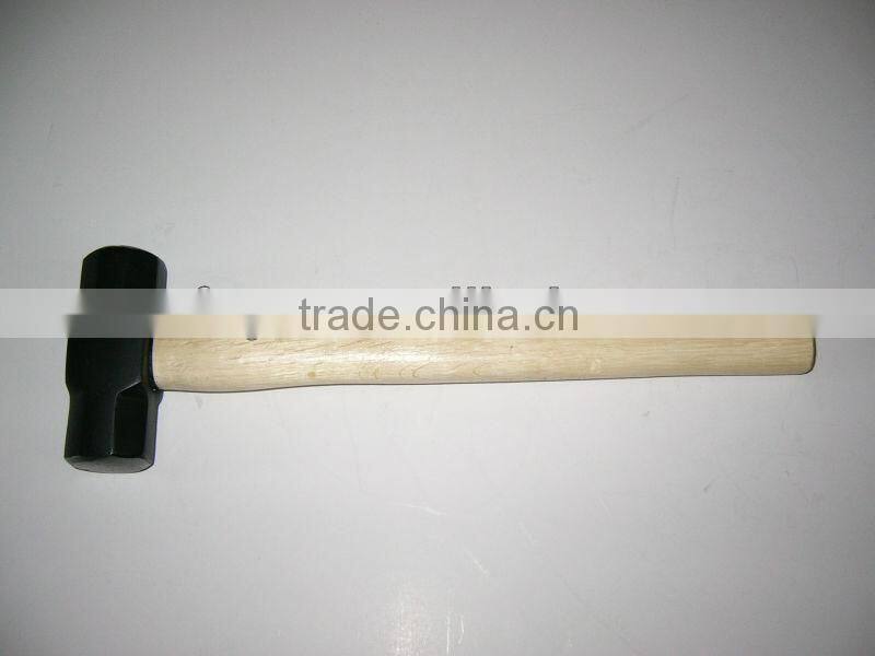 AMERICAN TYPE STONING HAMMER WITH WOODEN HANDLE