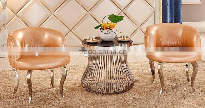 Cheap PU leather with metal leg dining room chair